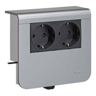 Hager Geräteträger 2 Std Sl 20x55mm Dekor Alu Sl20055900d1