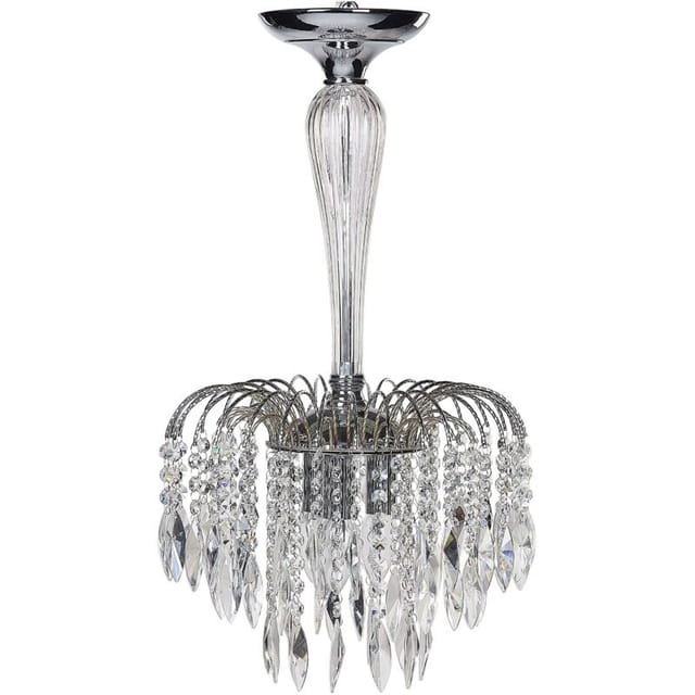 Beliani - Kronleuchter Mit Glas, Silber, Kristallen, Metall, 3 Lichter, Vintage, Retro, Pendelleuchte, Wohnzimmer, Licht