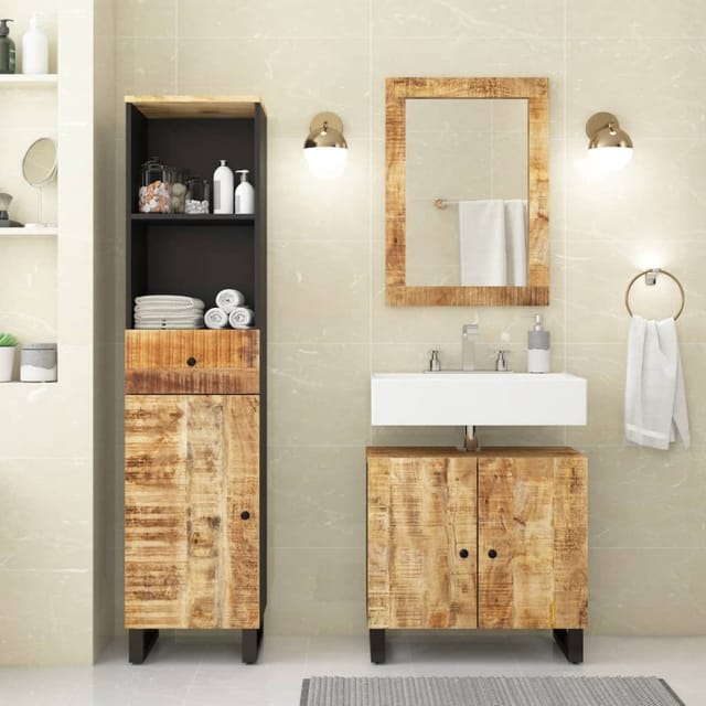 3-tlg. Badmöbel-set Massivholz Mango Vidaxl