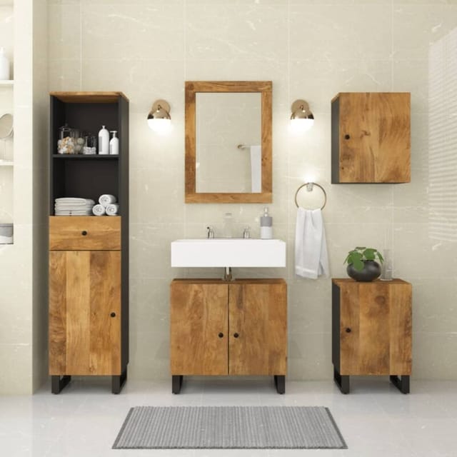 5-tlg. Badmöbel-set Massivholz Mango Vidaxl65010