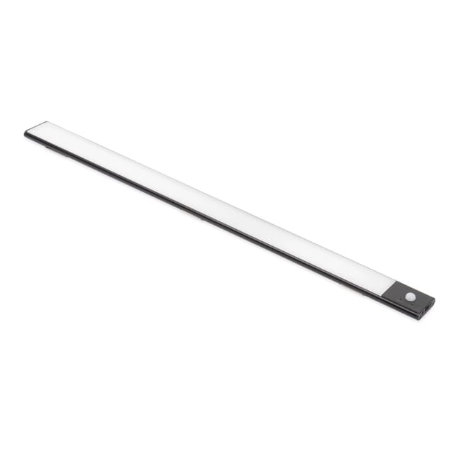 Emuca Usb Wiederaufladbare Led-wandleuchte Kaus Black Mit Bewegungssensor,, L400mm, Kunststoff Und Aluminium, Schwarzer Metallic-lack