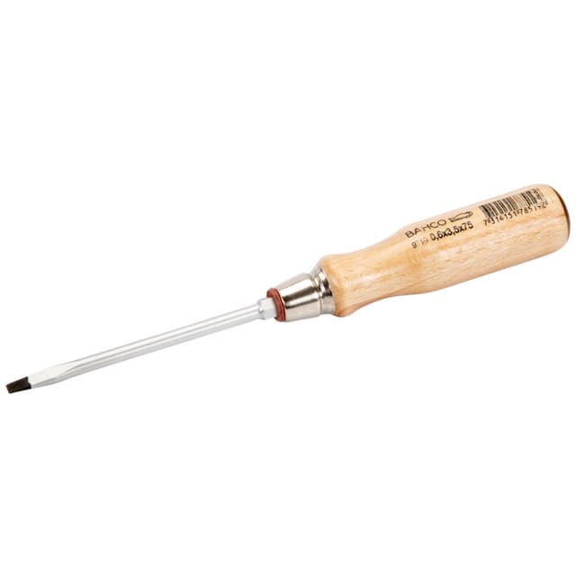 Schraubendreher Für Schlitzschrauben Mit Holzgriff, 0,6 Mm X 3,5 Mm X 75 Mm - Bahco