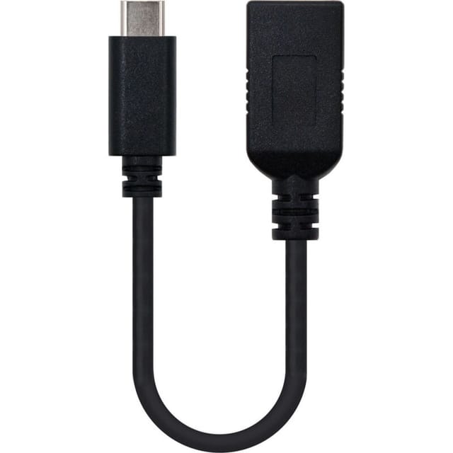 Nanocable 10.01.4201 - 3a Usb-c Otg (on-the-go) Usb 3.1 Kabel, Übertragungsgeschwindigkeit Bis Zu 5gbps, Bis Zu 3 Ampere Ladeleistung, Gen1, Stecker-buchse, Typ C/m-a/h, Schwarz, 15cm, 15cm