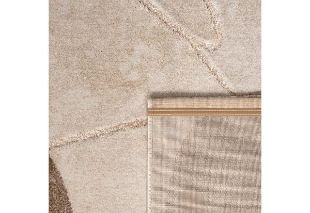 Paco Home Teppich Wohnzimmer Kurzflor Blätter Floral Regenbogen Geometrisch Beige, 240x340 Cm