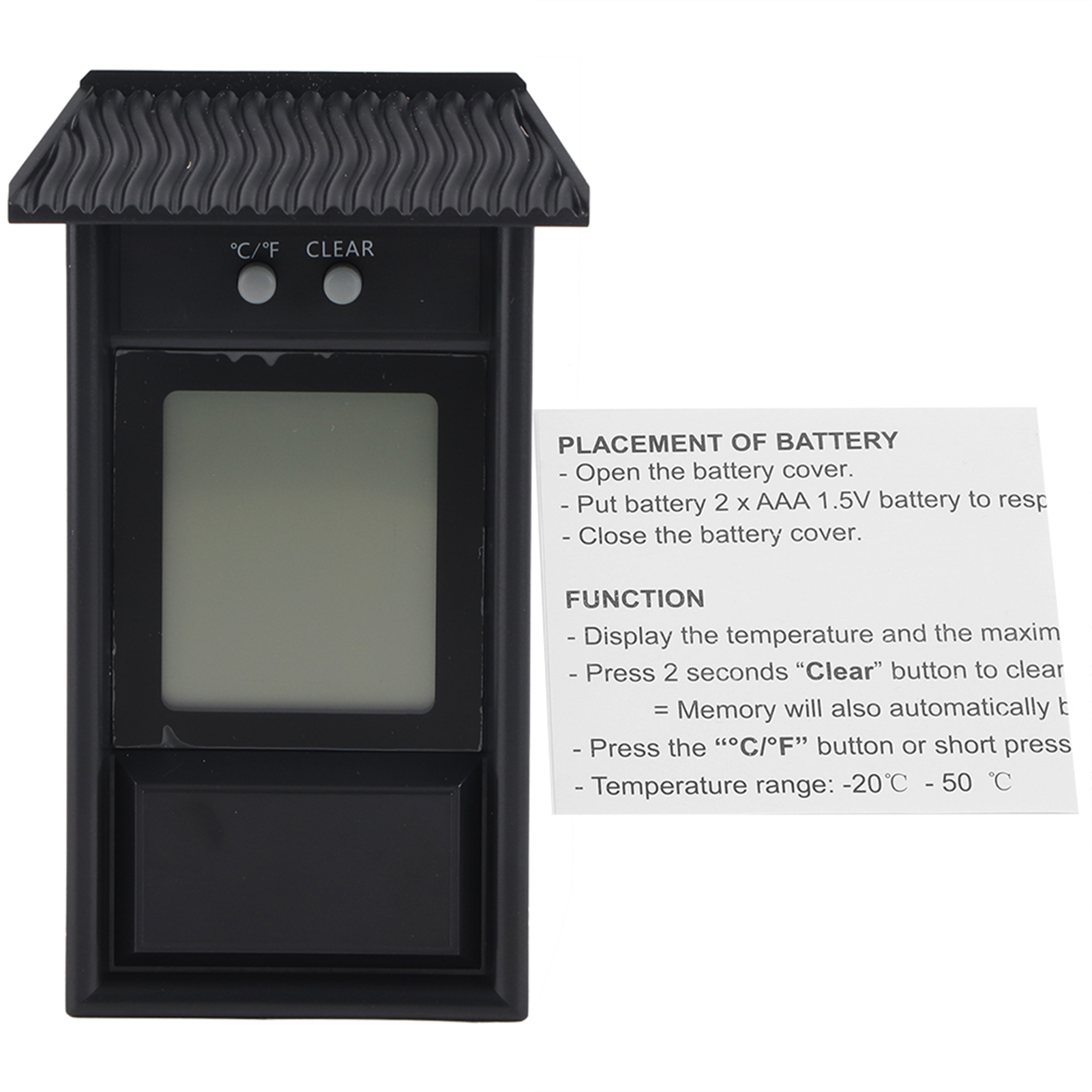 Digitales Hygrometer, Innenthermometer, Wasserdichtes Testgerät, Temperaturregler (schwarz)