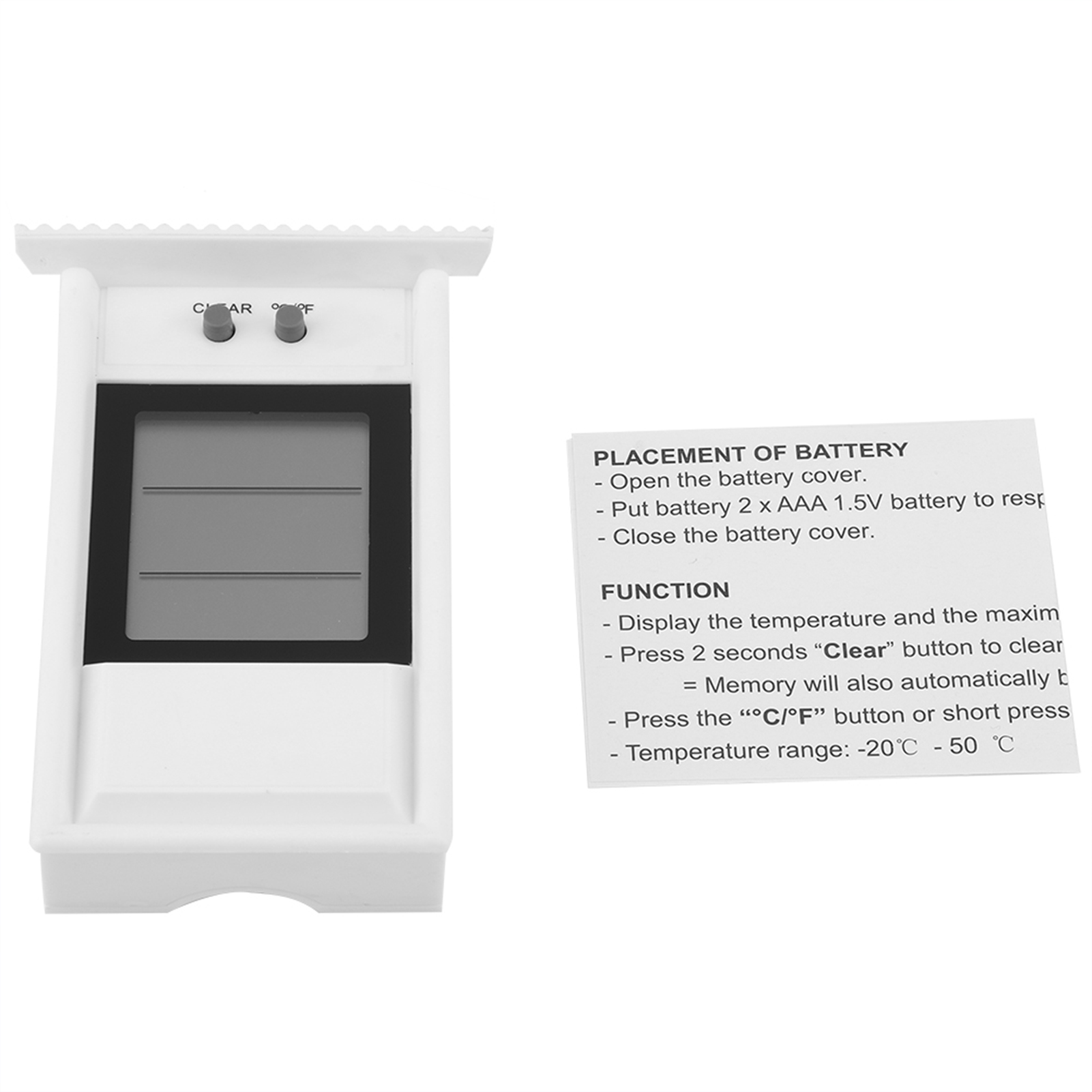 Digitales Hygrometer, Innenthermometer, Wasserdichtes Temperaturmessgerät (weiß)