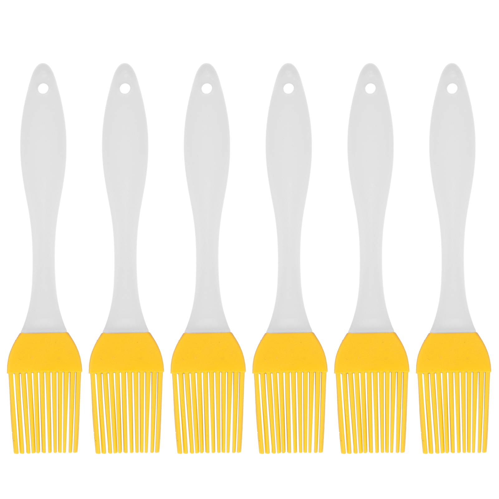 Set Mit 6 Lebensmittelechten Silikon-ölpinseln, Hitzebeständig, Gelb, Zum Kochen, Grillen Und Backen.