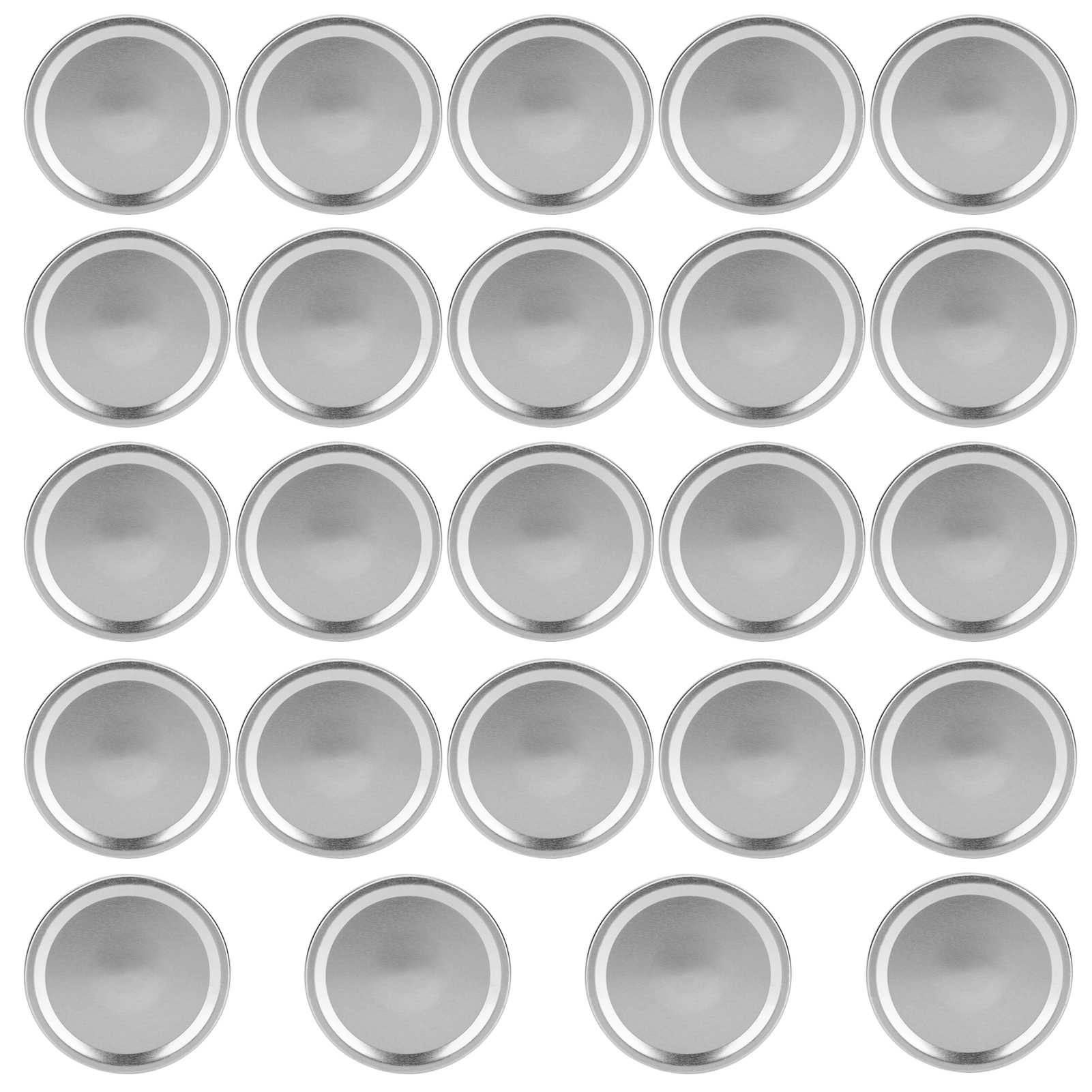 24 Runde Schlitzdeckel Für Einmachgläser Mit Weiter Öffnung (silber, 70 Mm)