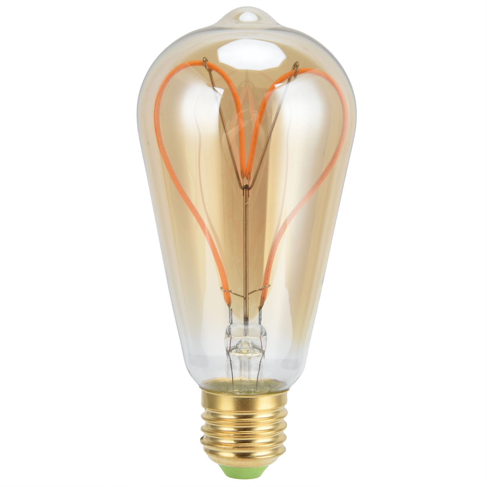 Pfirsichfarbene, Herzförmige Led-glühbirne, Glühfaden, Antik-stil, Retro, 110 V, E27-fassung, 4 W, Warmgoldenes Licht