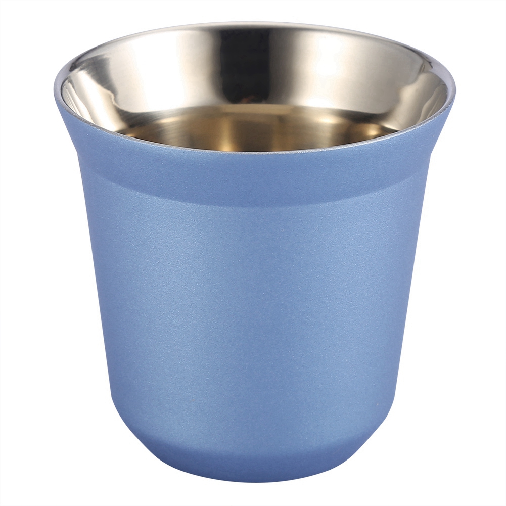 85 Ml Doppelwandiger Edelstahlbecher Für Kaffee/bier/tee (blau)