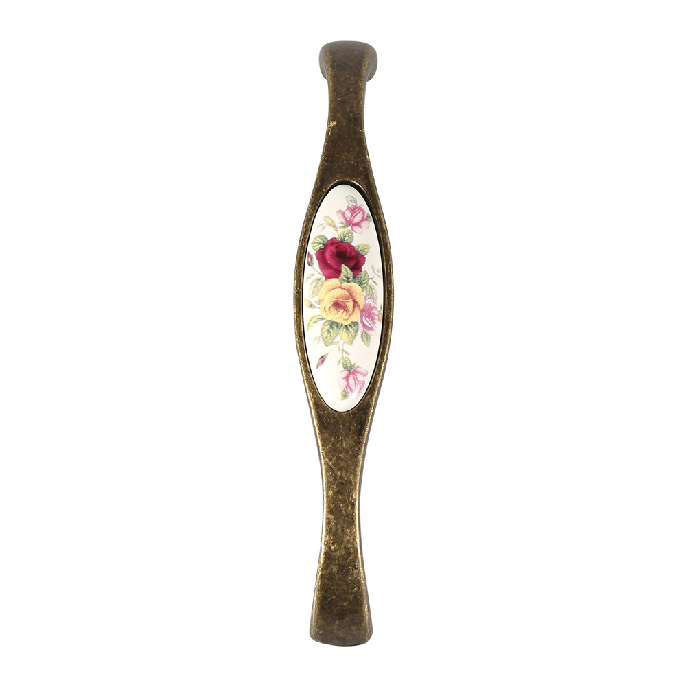 Türgriffe Aus Bronzefarbener Keramik Mit Rustikalem Blumenmuster, Zum Selbstaufbau, Für Schränke, Schubladen, Kleiderschränke, Nr. 7