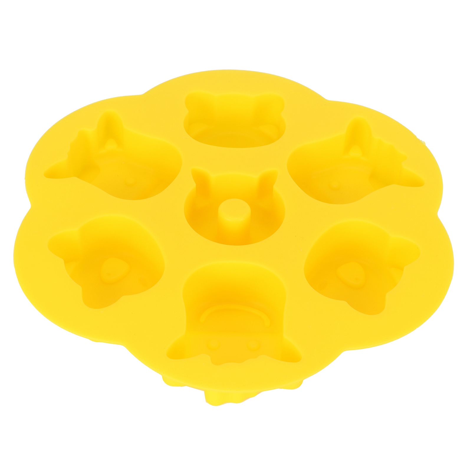 Gelbe Silikonform Mit Comicmotiven Für Handgemachte Kuchen, Pralinen Und Kekse, Ideal Zum Backen.