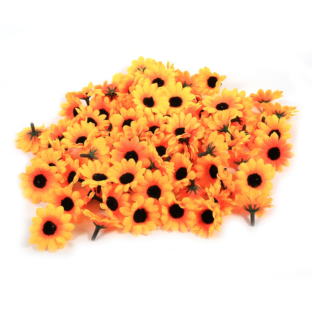 Künstlicher Daisy Cerbera Sonnenblumenkopf Für Hochzeitsdekoration (gelbe Sonnenblume Nr. 2)
