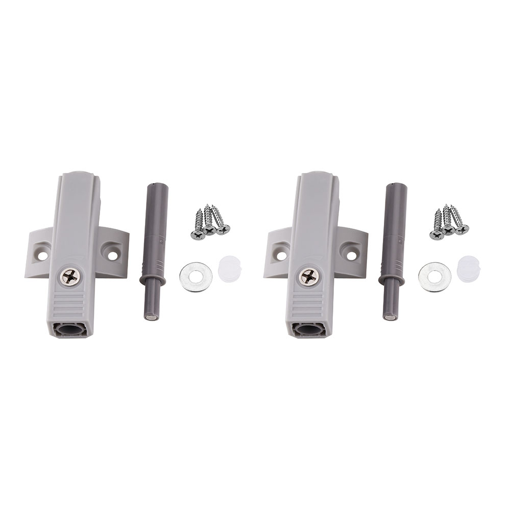 Schubladen-/schranktürriegel Mit Drucköffnung Und Soft-close-mechanismus, Grifflos, Grau
