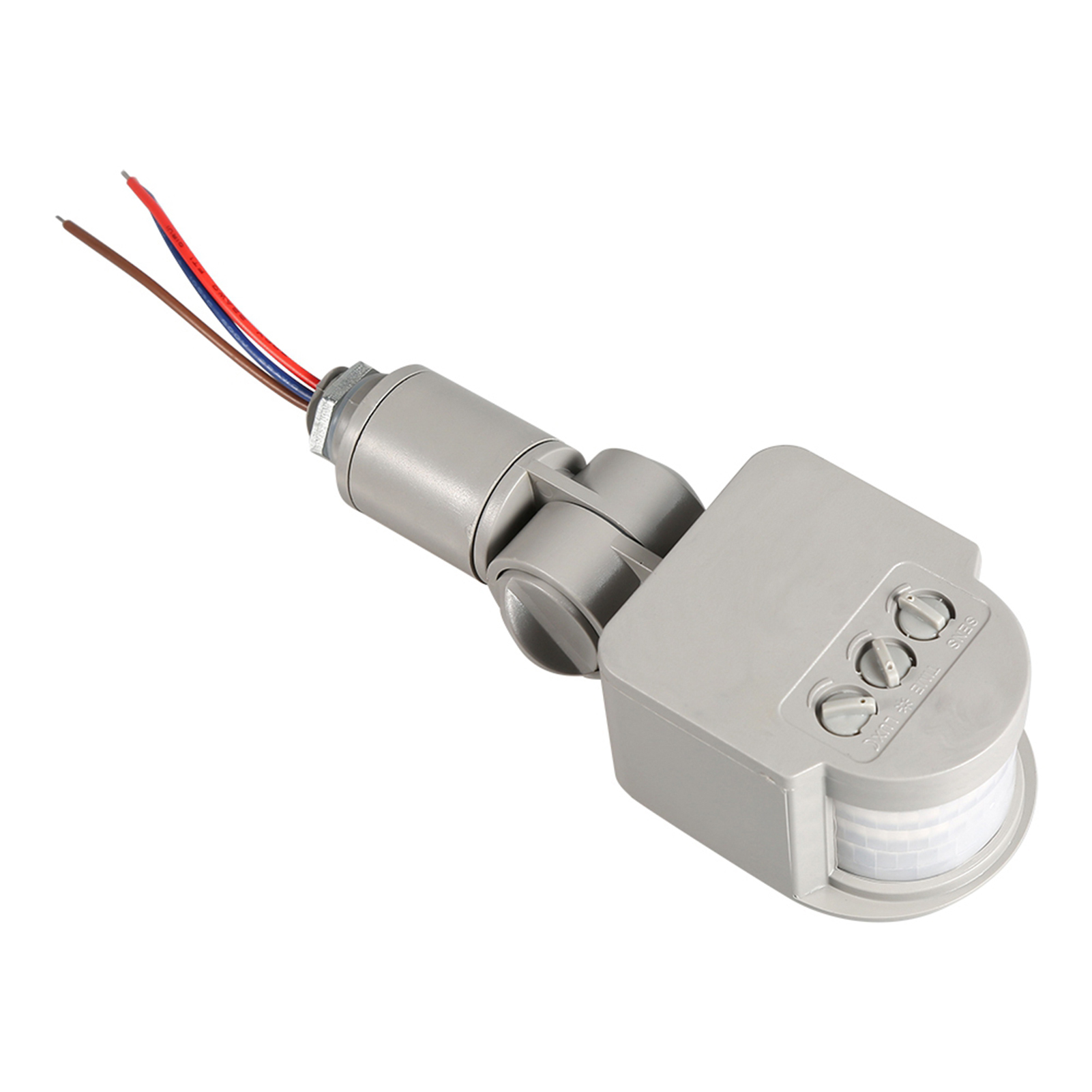 Led-wandschalter Für Den Außenbereich, 180°-pir-infrarot-bewegungsmelder, Grau, 90–250 V, 180°