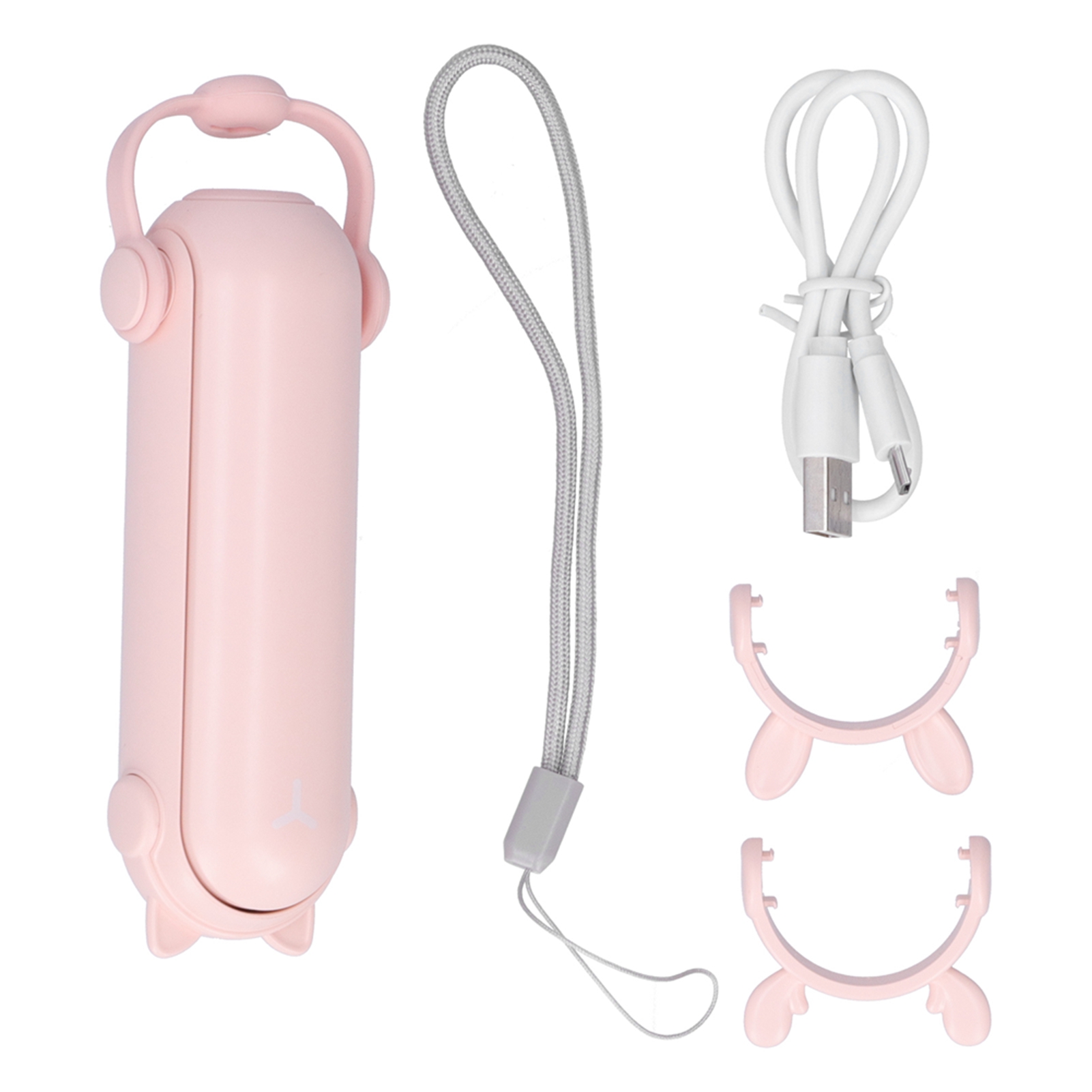3-in-1 Mini-ventilator, Faltbar Und Wiederaufladbar, Mit Taschenlampe Und Mückenschutzfunktion – Rosa