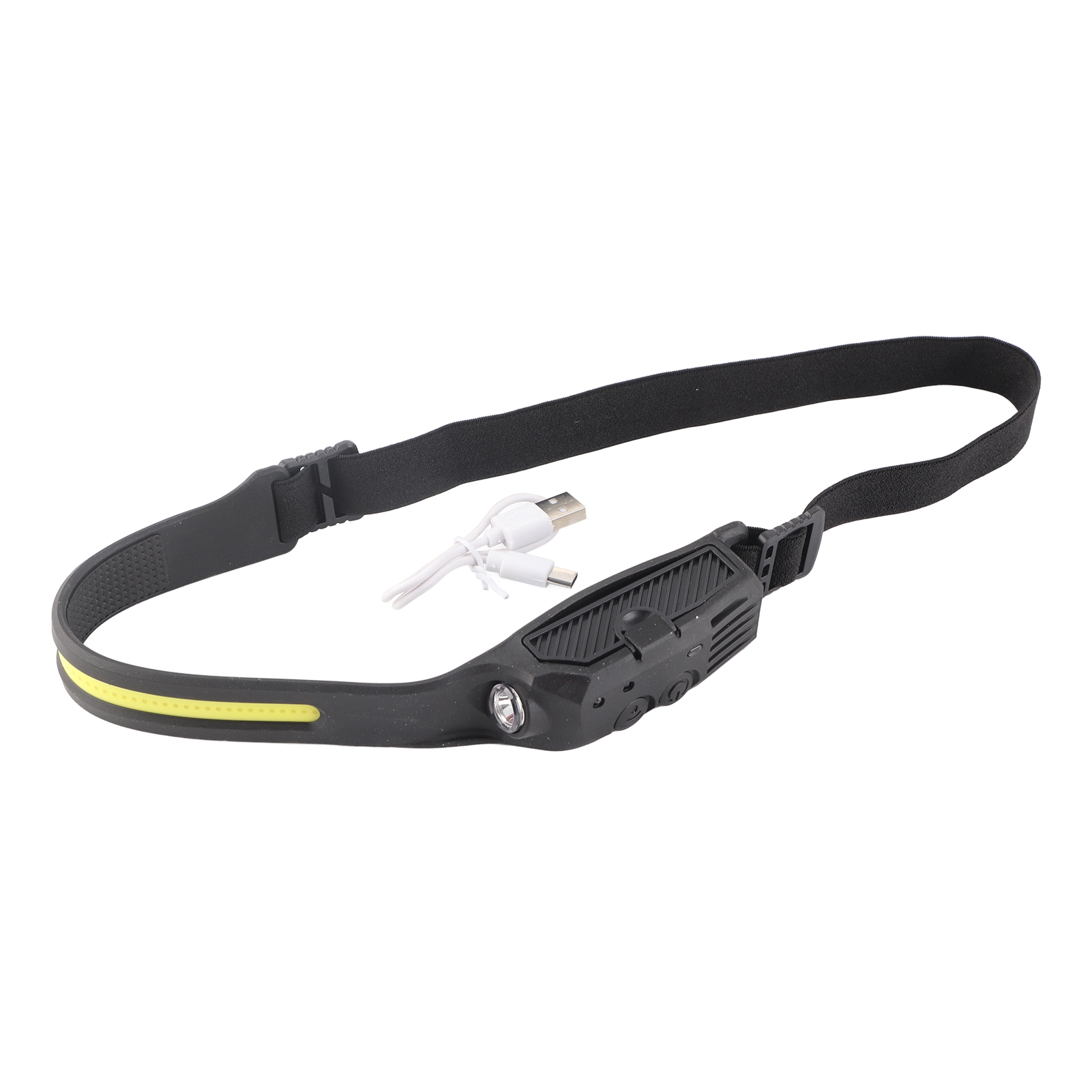 Wiederaufladbare Led-scheinwerferlampe Per Usb, 4-stufiger Zweiknopfschalter, Silikonmaterial, Intelligente Cob-scheinwerfer Mit Lichterkennung