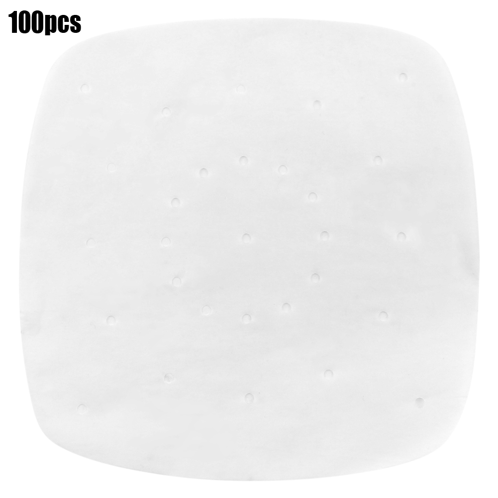7,5 Zoll Großes, Quadratisches, Perforiertes Dampfgarpapier Für Heißluftfritteusen (weiß)