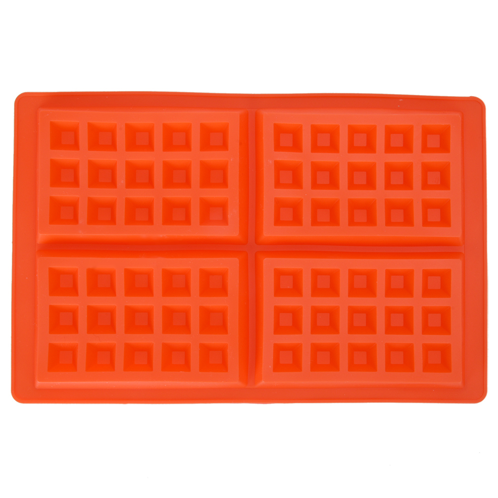 Nestlé Silikon-waffelform Mit 4 Mulden, Kuchenform, Schokoladenform, Muffinform, Frühstücksform (quadratisch)