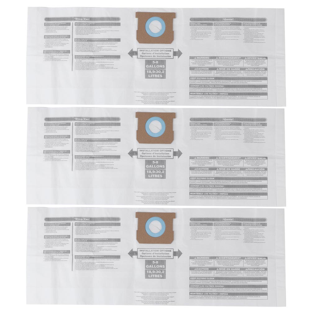 3er-pack Ersatzbeutel Für Shop-vac Staubsauger 90661 Und 906-61