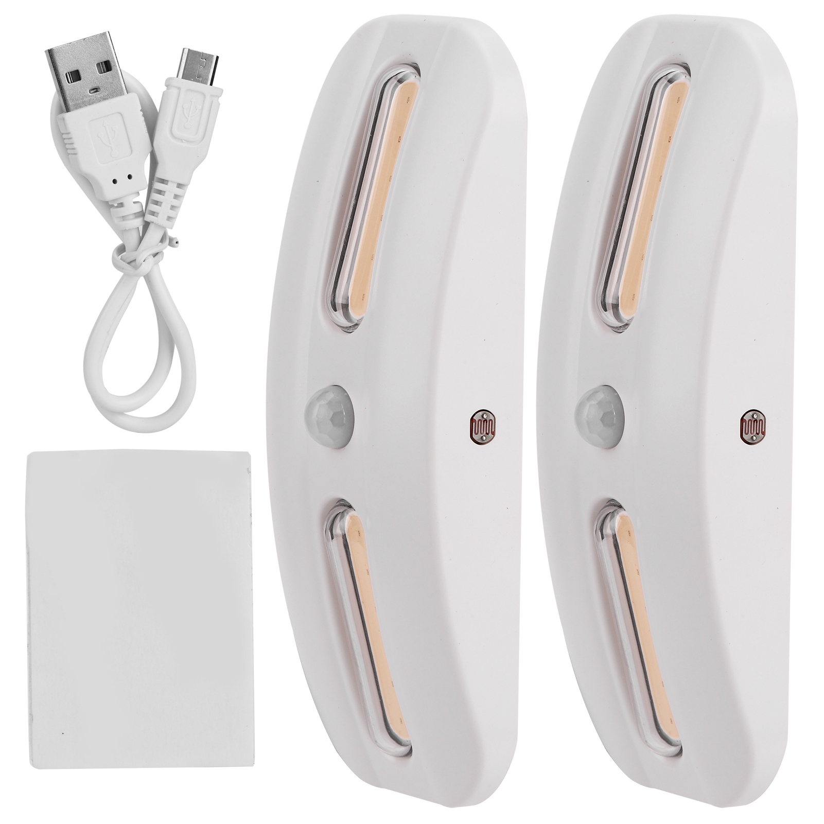 Set Mit 2 Cob-led-bewegungsmeldern Für Schränke, Garderoben, Regale, Als Nachtlichter, Usb-ladefunktion