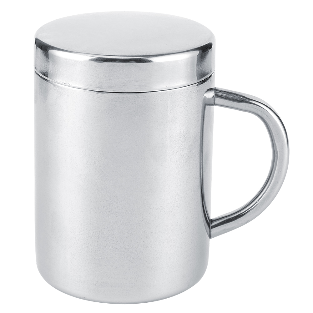 Tragbarer Doppelwandiger Edelstahlbecher Mit Verbrühungsschutz Für Kaffee, Tee Und Milch Mit Deckel, Ideal Für Zuhause, Büro Und Reisen (300 Ml).