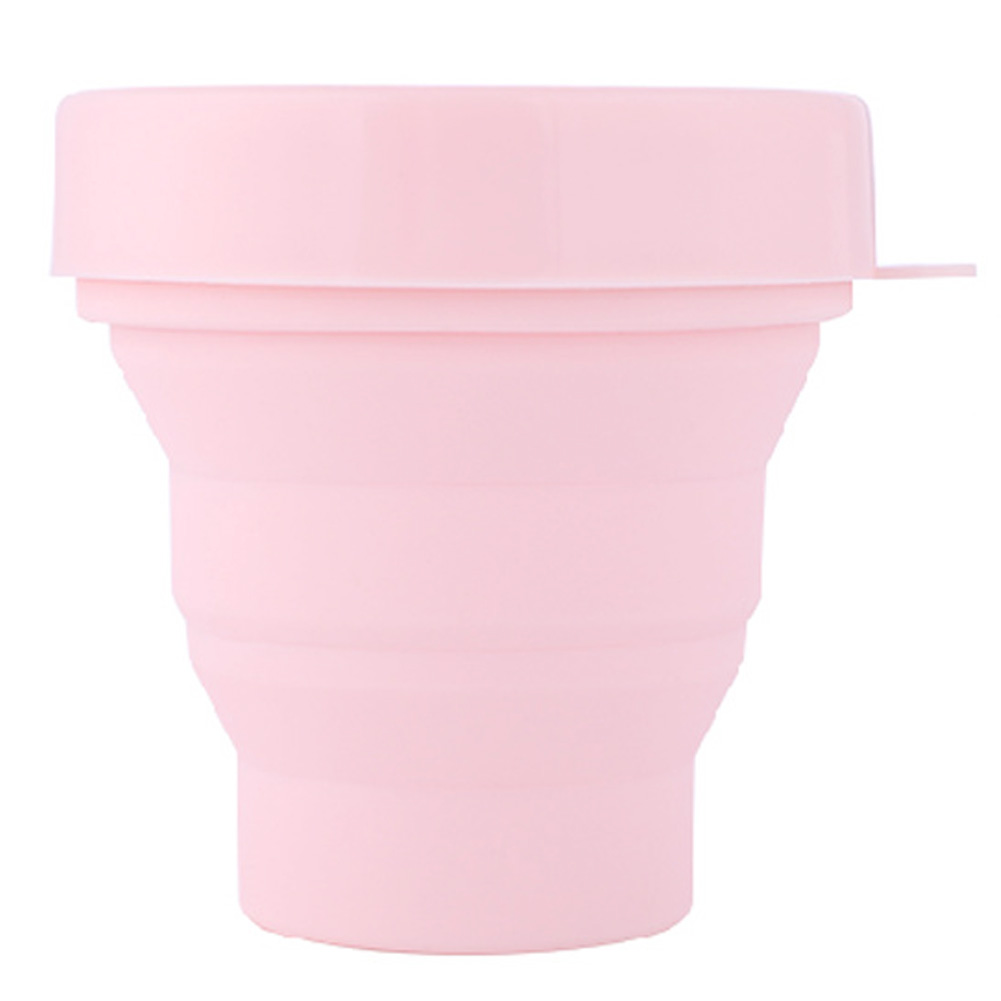 Tragbarer, Faltbarer Silikonbecher, 230 Ml, Rosa, Ideal Für Reisen, Camping Und Picknicks.