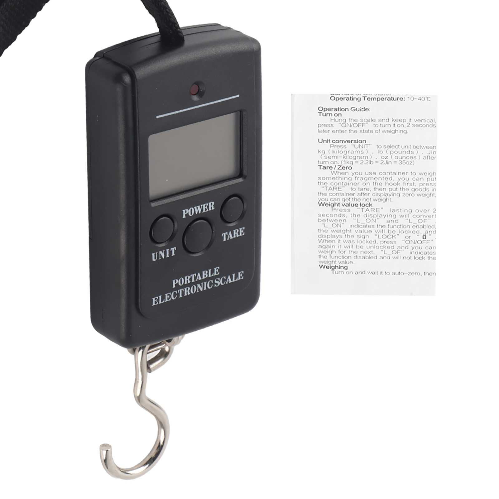 Elektronische Präzisionswaage 40 Kg ± 10 G, Tragbar, Mit Lcd-bildschirm Und Haken.