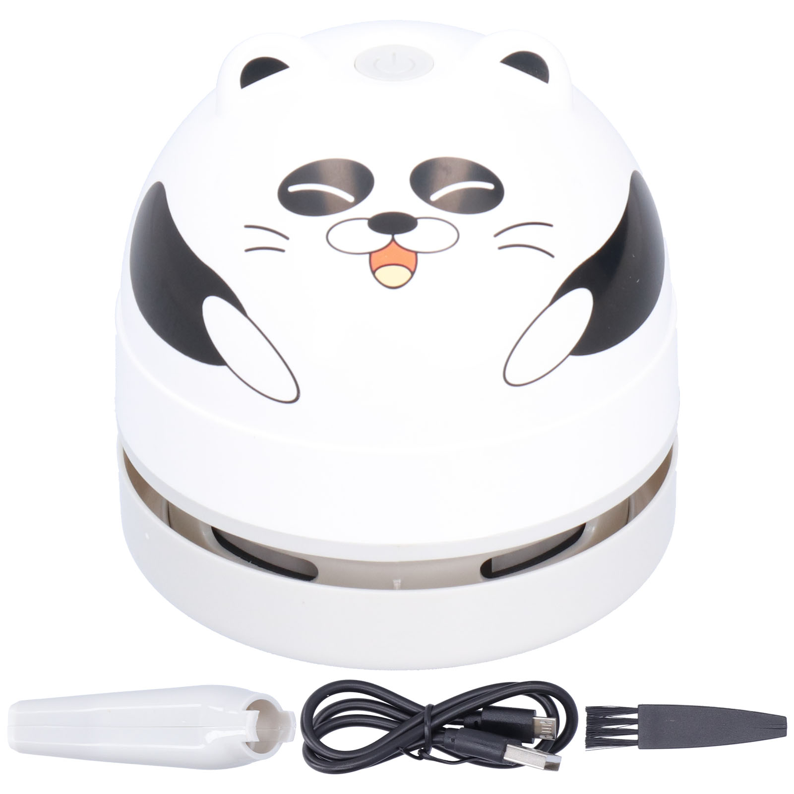 Mini-usb-tischstaubsauger Mit Panda-motiv, Wiederaufladbar Und Ideal Für Kinder. Niedliches Tierdesign.