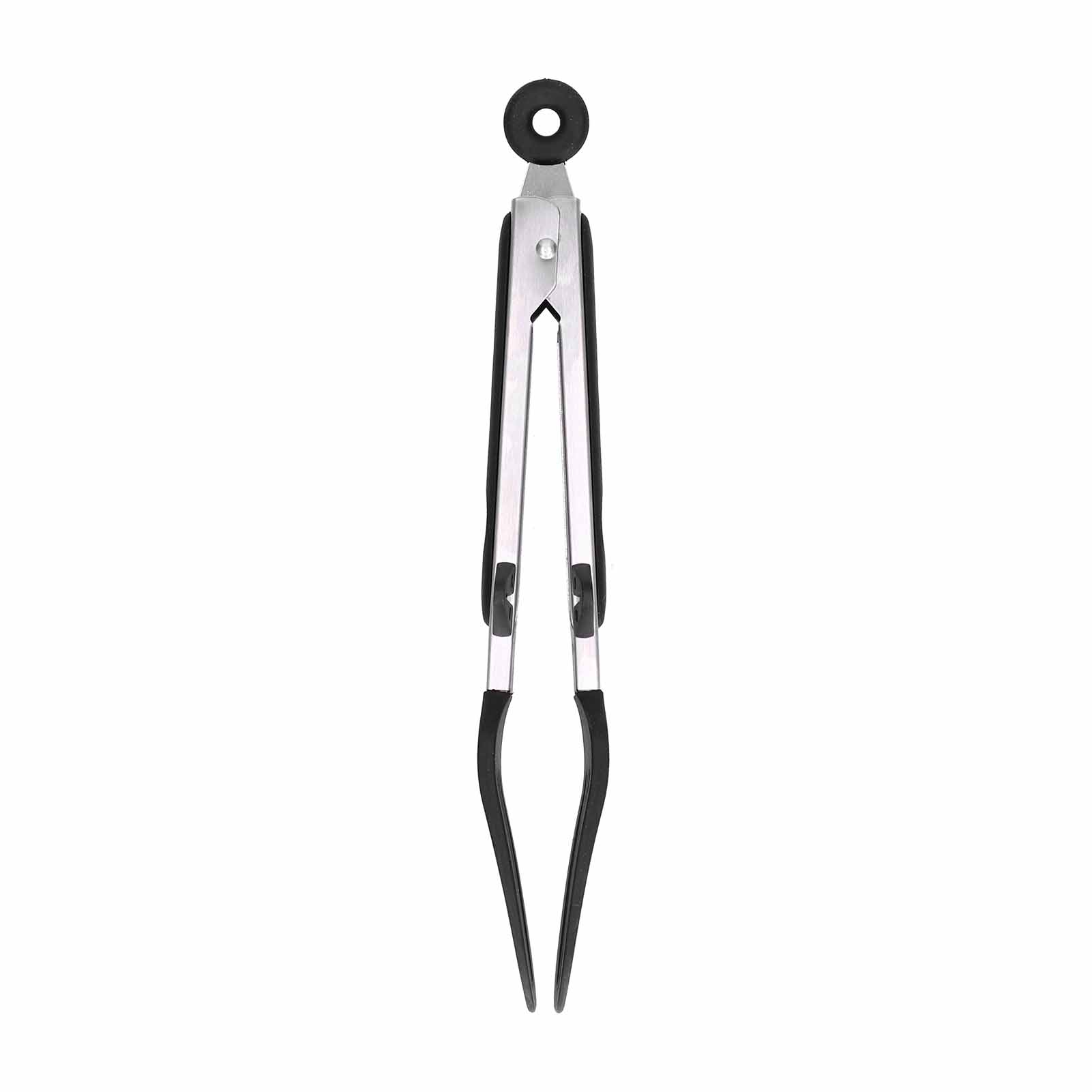 Spatel Aus Edelstahl Und Silikon Mit Zange, Kochwerkzeug Zum Grillen Und Barbecue Zu Hause, 23 Cm Schwarzer Ständer.