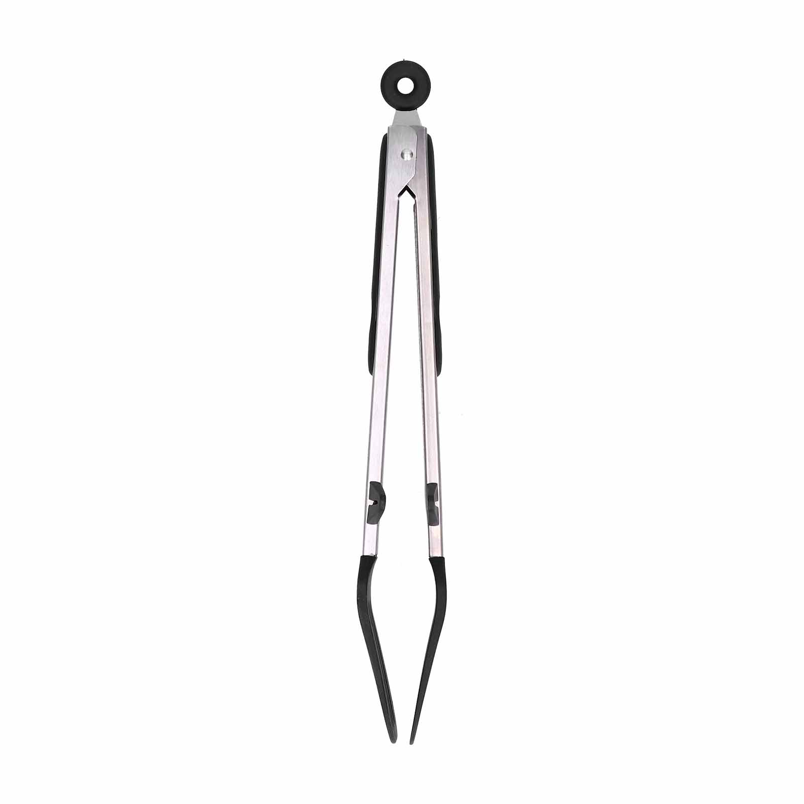 Spatel Aus Edelstahl Und Silikon Mit Zange, Kochwerkzeug Zum Grillen Und Barbecue Zu Hause, 30 Cm Schwarzer Ständer.