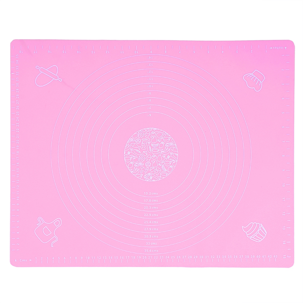 Dicke Silikon-backmatte Zum Ausrollen Von Teig, Mit Skala, Rosa, 40 X 50 Cm