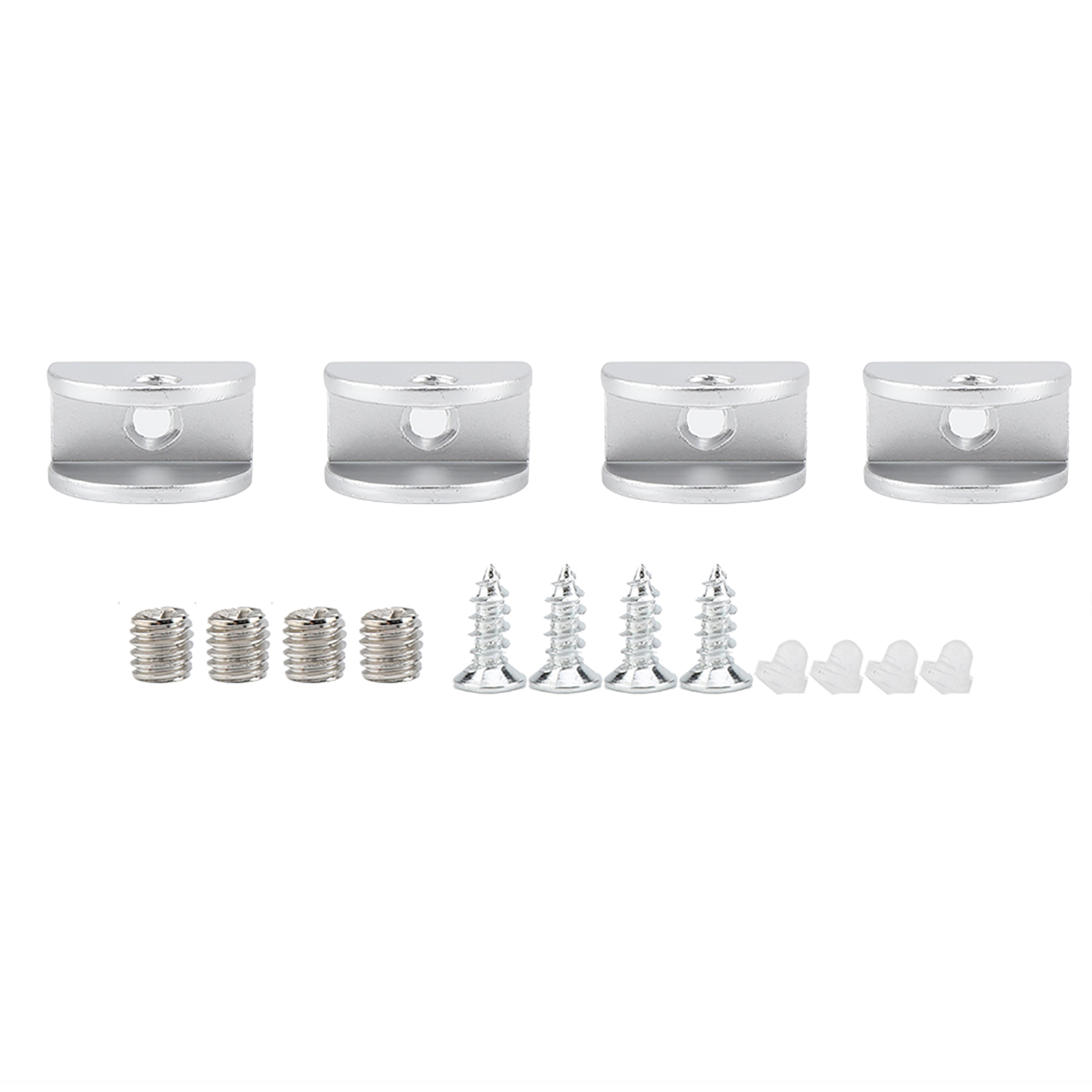 Set Mit 4 Befestigungsclips Aus Aluminium In Raumfahrtqualität Für Glas Mit Einer Dicke Von 5 Bis 8 Mm.