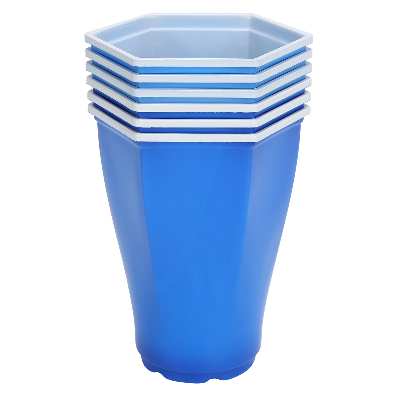Set Mit 6 Einwegbechern Mit Sechseckiger Öffnung (450 Ml) Aus Dickem Kunststoff, Ideal Für Partys Zu Hause, Im Freien, In Restaurants Oder Für Spiele.