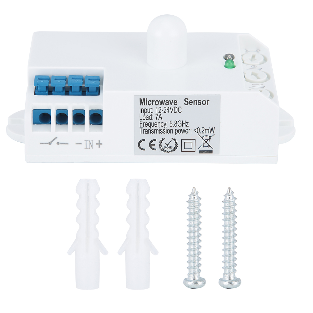 Intelligenter 5,8-ghz-körpersensor, Mikrowellen-radar-lichtsensor, 12–24-v-gleichstromversorgung
