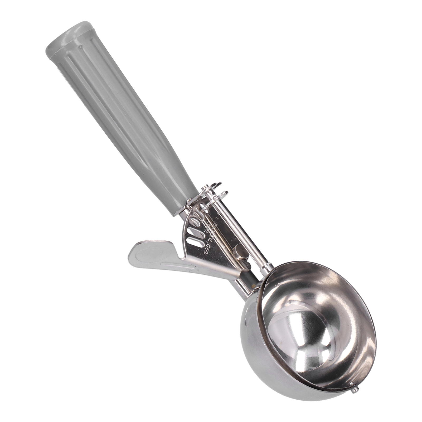 Multifunktionale Eiskugelzange Aus Edelstahl, 7 Cm Durchmesser, Grauer Griff.