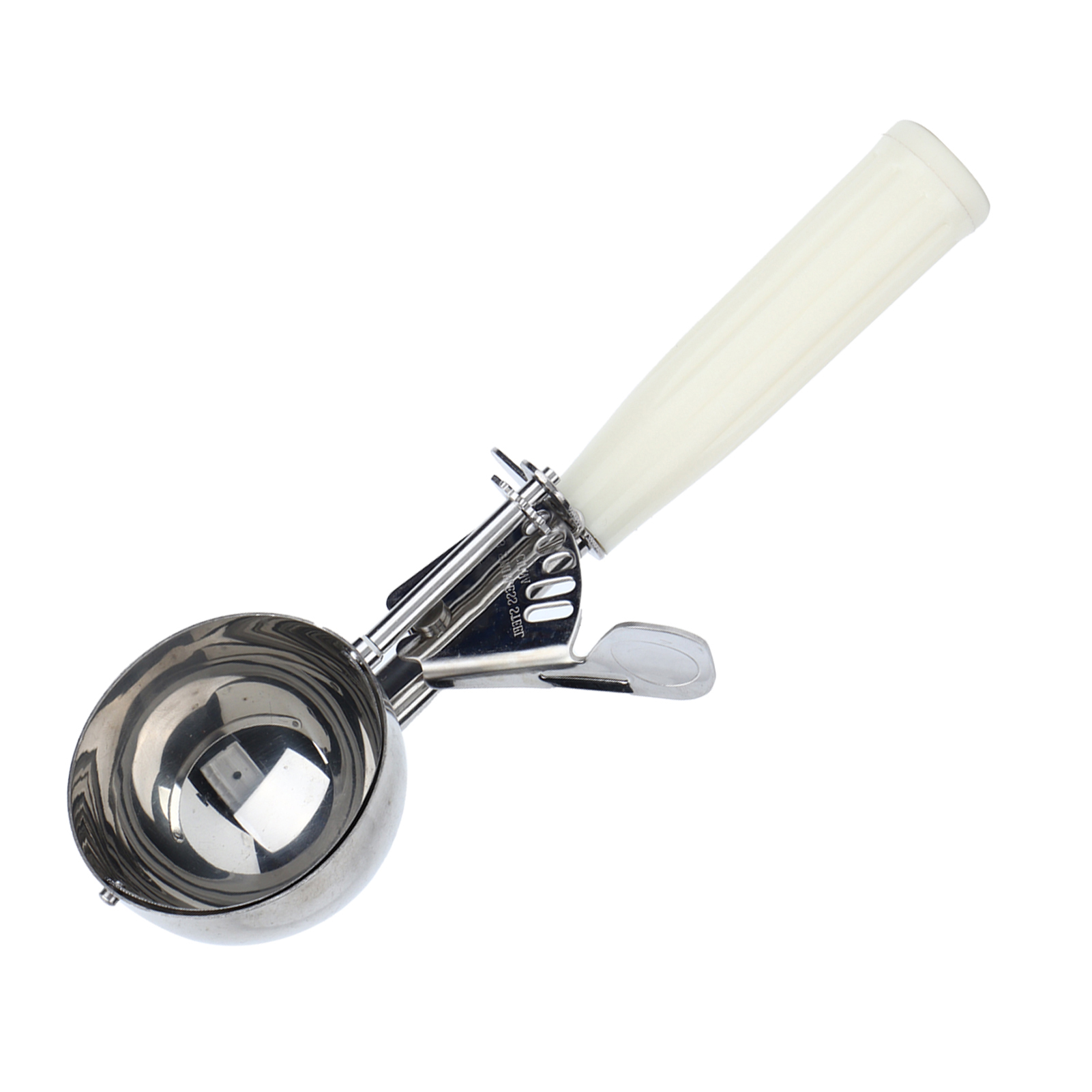 Multifunktionale Eiskugelzange Aus Edelstahl, 6,7 Cm Durchmesser, Beiger Griff.