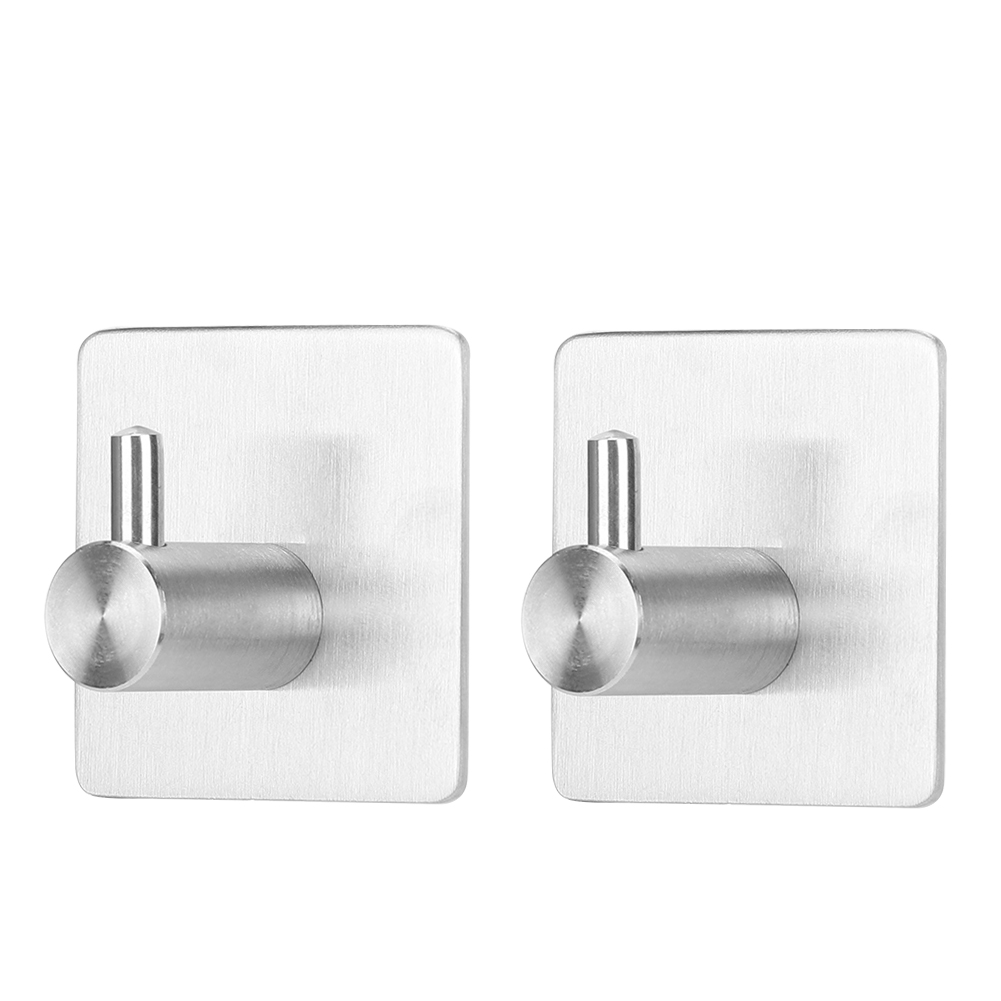 Set Mit 2 Selbstklebenden Haken Aus Edelstahl 304, Die Ohne Bohren Angebracht Werden Können, Für Mäntel, Kleidung Und Handtücher, Für Küche, Bad Und Schlafzimmer.