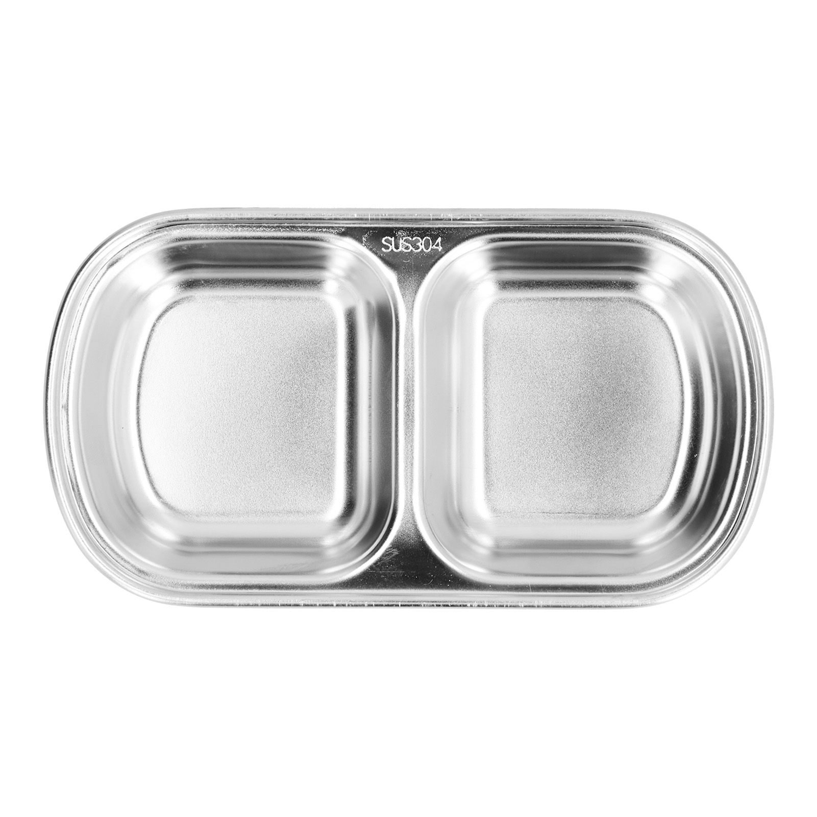 Dicke Edelstahl-würzschale Für Fonduesaucen, Unterteilt In Fächer, Für Snacks, 2 Fächer