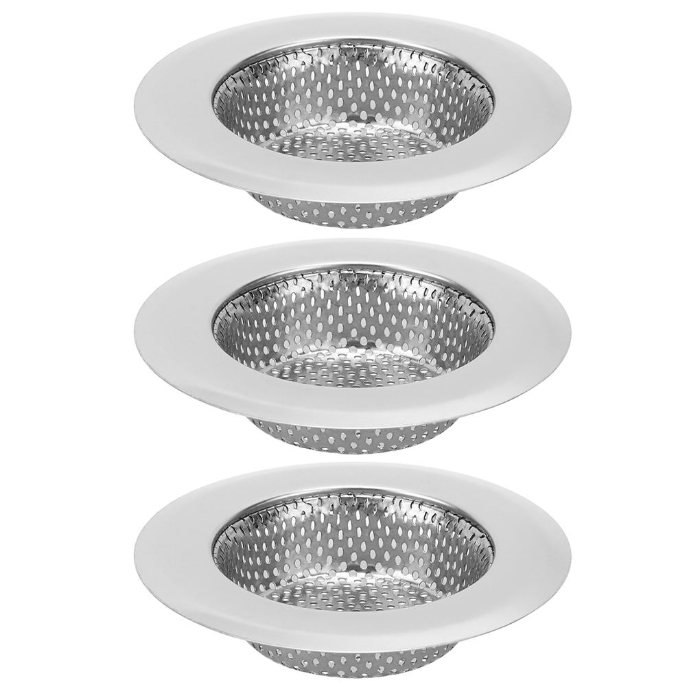 Set Mit 3 Tragbaren Edelstahlfiltern Für Küchen- Und Badezimmerspülen (große Größe).
