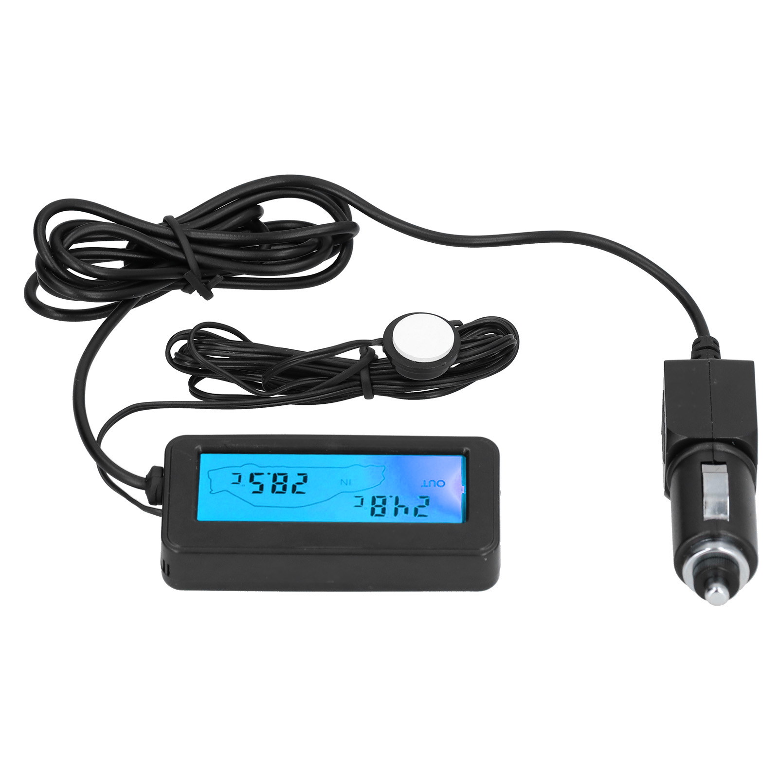 Elektronisches Mini-thermometer Mit Lcd-bildschirm, 12 V Dc, Für Auto, Innen- Und Außenbereich, Blau.