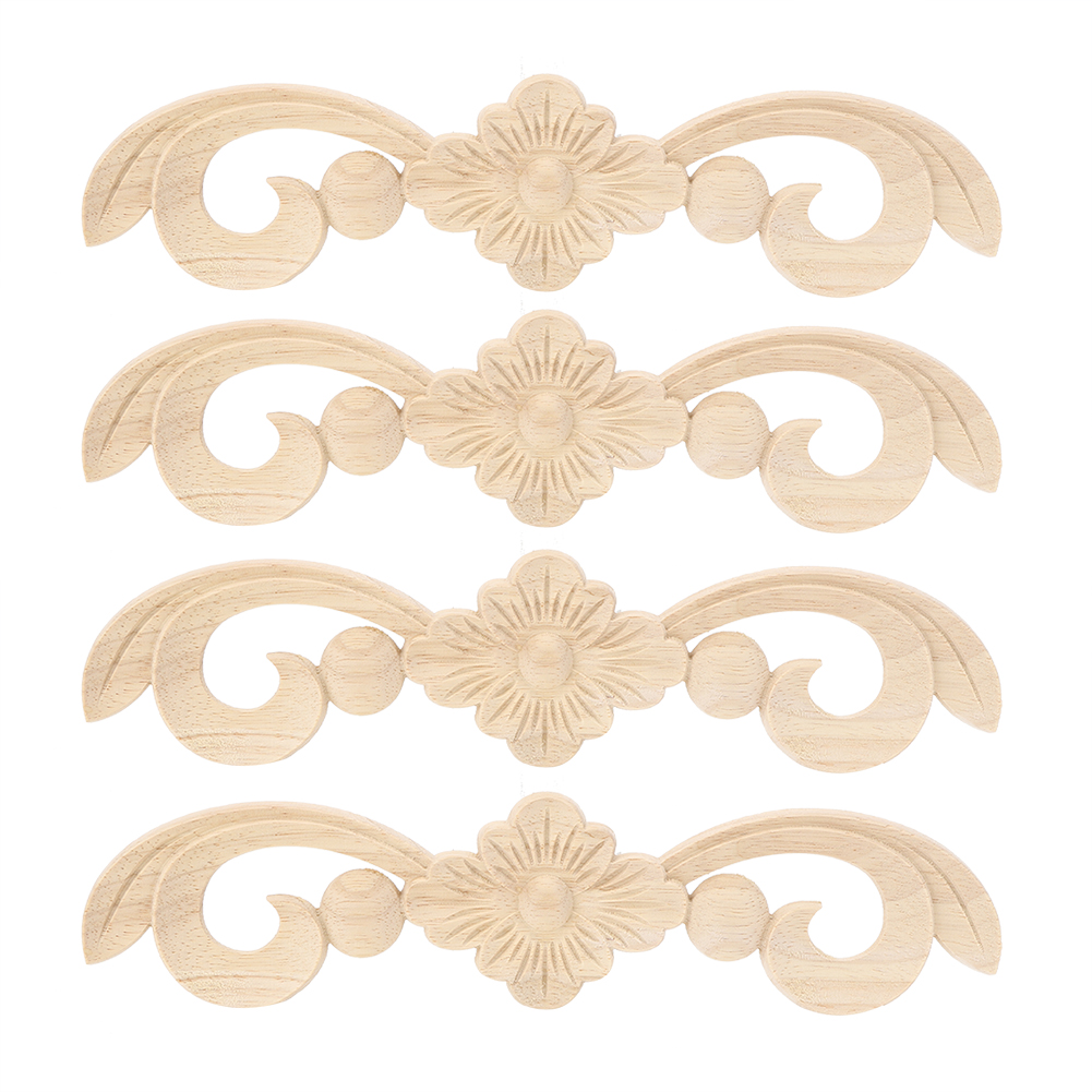 Set Aus 4 Wunderschönen, Geschnitzten Wandleuchten Mit Blumenmotiven, Lang Und Dekorativ Für Möbel Und Inneneinrichtung.