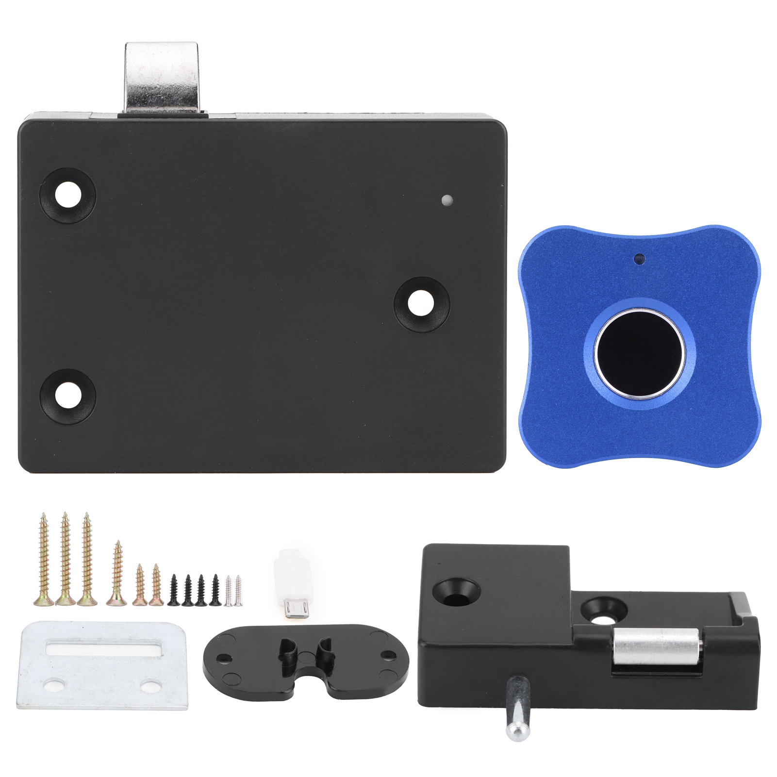 Smartes Elektrisches Fingerabdruckschloss Aus Aluminiumlegierung Für Schränke Und Schubladen, Kleines Elektrisches Schloss In Form Einer Blauen Blume