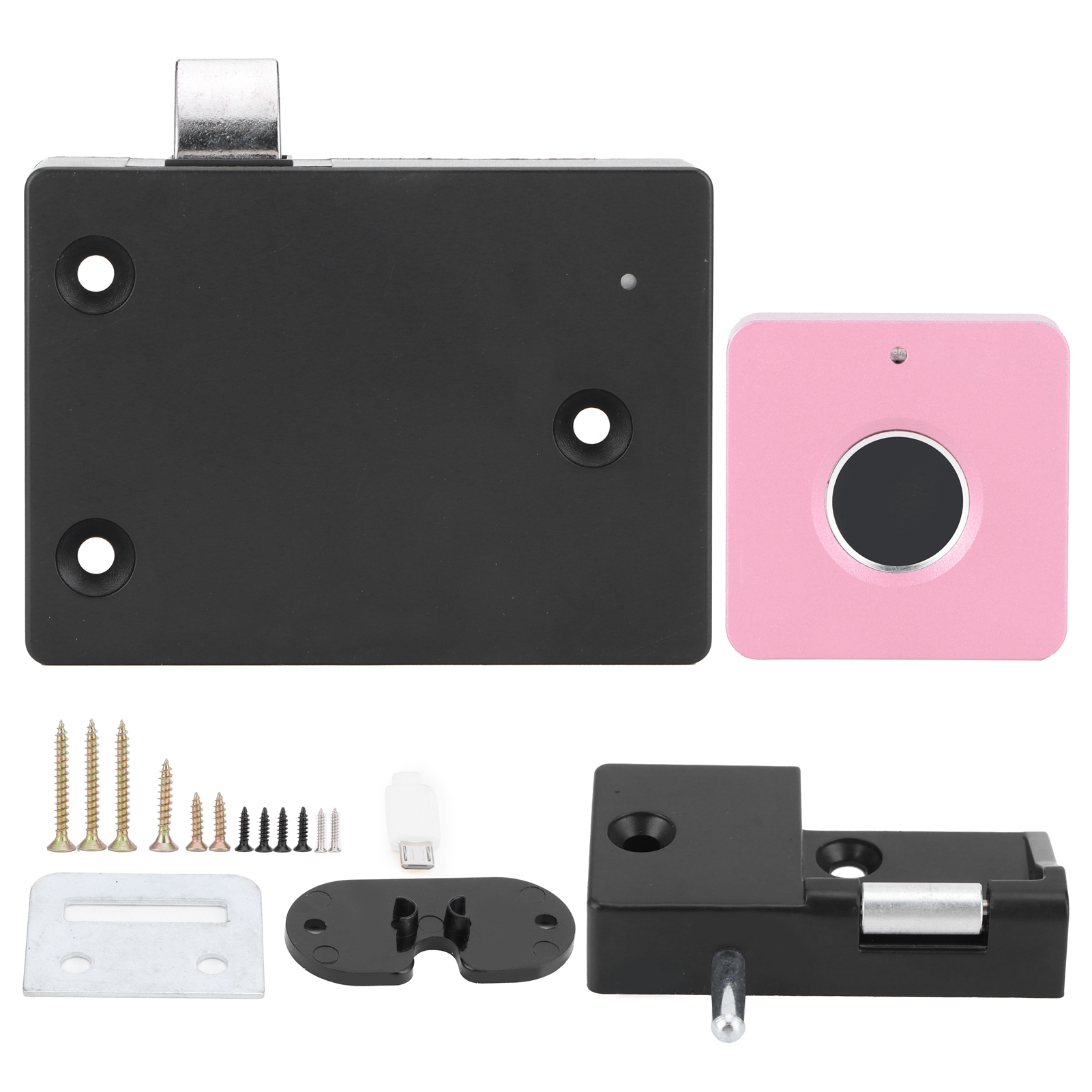 Home Smart Fingerabdruckschloss Aus Aluminiumlegierung, Kleines Rosa Quadratisches Elektrisches Schloss Für Schrankschubladen.