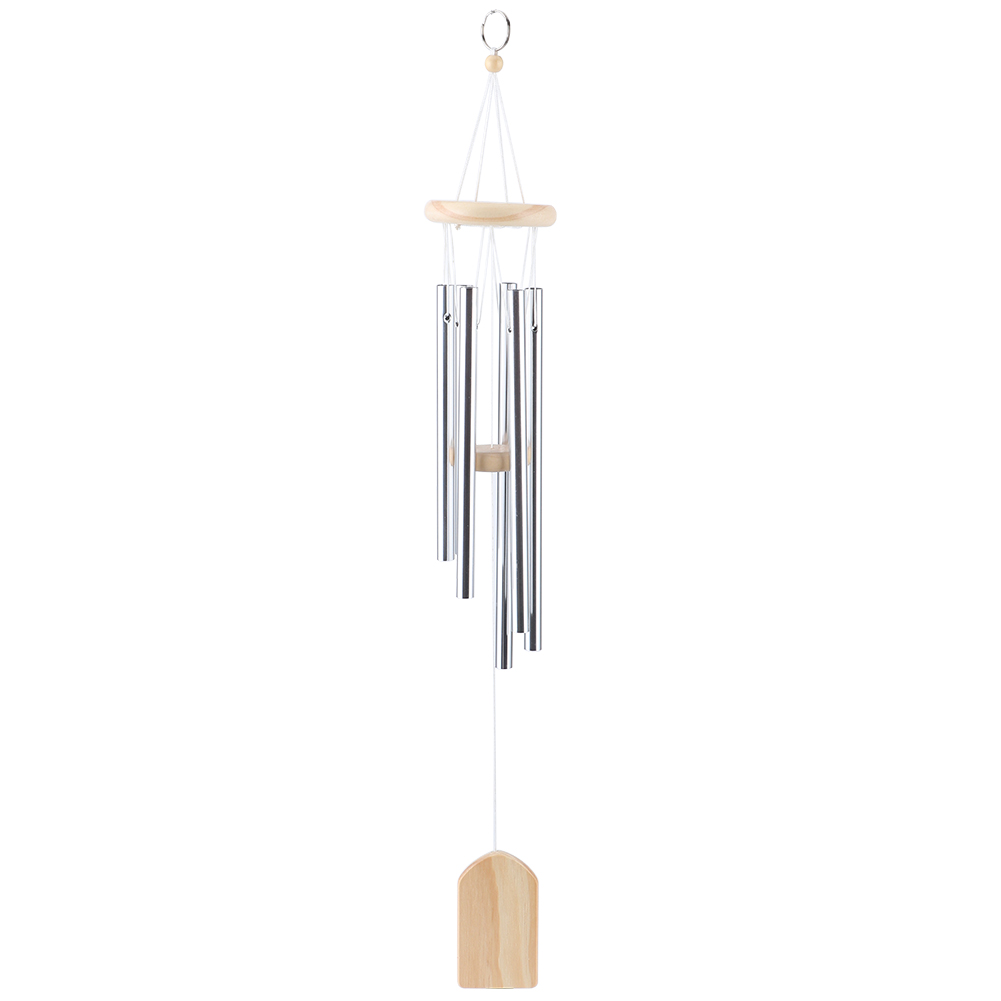 Windspiel Aus Holz Und Edelstahl, 6 Röhren, Zum Aufhängen, Für Zuhause, Kapelle Oder Garten. Dekoration.