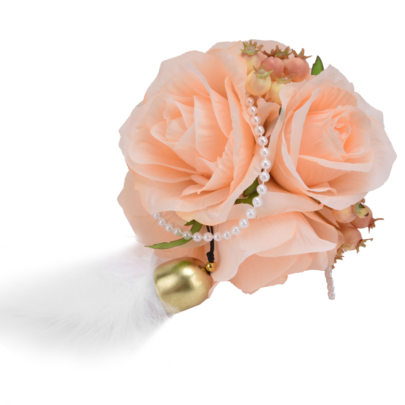 Künstliche Rosenkugel, Innovatives Foto-requisit Mit Glöckchen, Feder Und Champagner