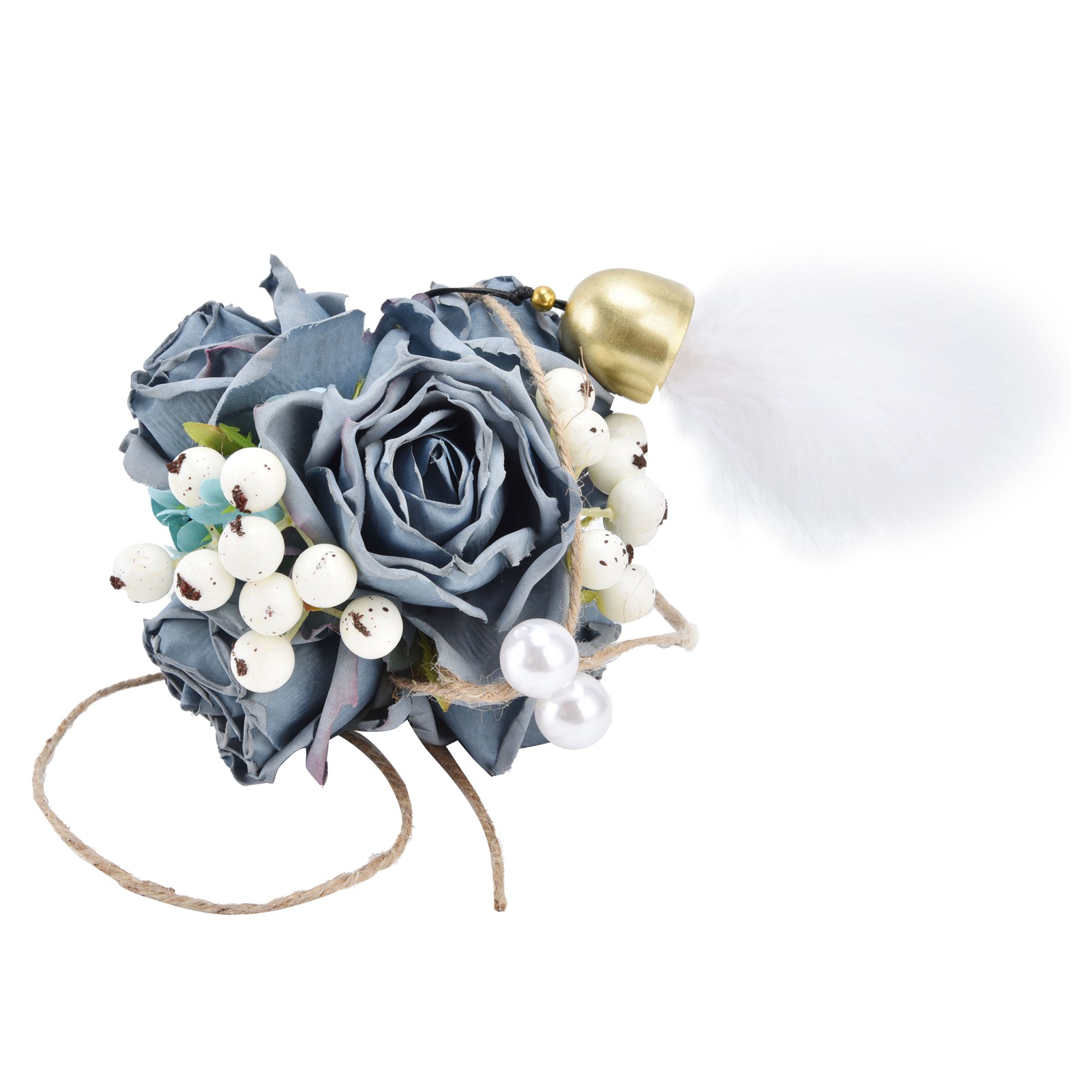 Künstlicher Blumenball, Innovatives Foto-accessoire Mit Glöckchen Und Federn