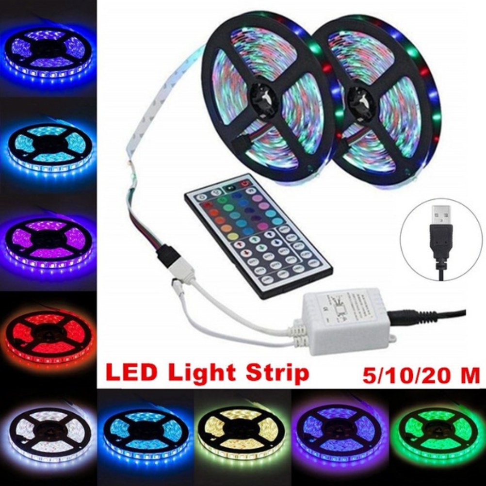 5 M Langer, Wiederaufladbarer Rgb-led-streifen Mit Fernbedienung Für Die Schlafzimmerdekoration