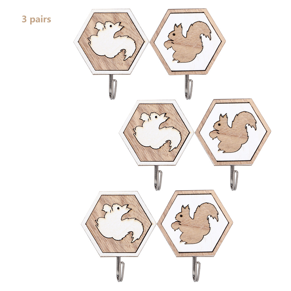 Set Mit 3 Tierförmigen Wandhaken Zum Aufhängen Von Mänteln, Hüten Und Schlüsseln Im Schlafzimmer (typ A)