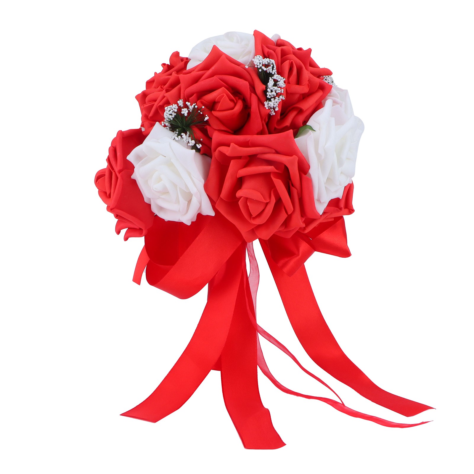 Pe-brautstrauß, Künstliche Blumen Für Hochzeiten, Büro- Oder Heimdekoration, Leuchtend Rot.